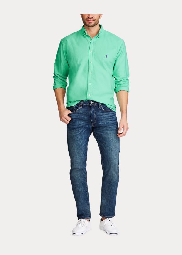 Camisa Oxford Polo Ralph Lauren Hombre Verdes - Garment-Dyed - HZWVO5970